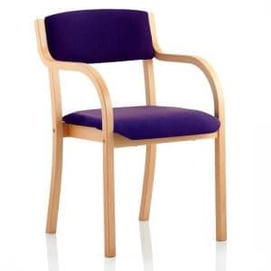 Charles Office Chair In Purple And Wooden Frame With Arms