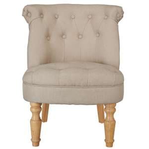 Charlo Linen Fabric Bedroom Chair In Beige