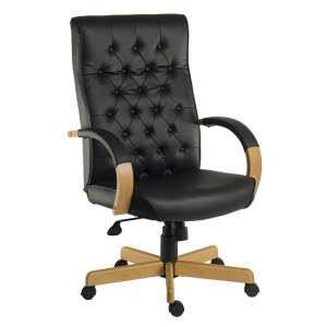Charlton Executive Office Chair In Black Faux Leather