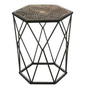 Cheetah Aluminium Side Table In Antique Black And Gold - UK
