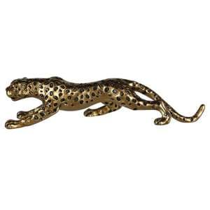 Cheetah Poly Large Design Sculpture In Antique Gold And Black