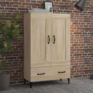 Chester Wooden Sideboard With 2 Doors 1 Drawer In Sonoma Oak - UK