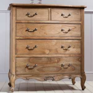 Chia Wooden Chest Of 5 Drawers In Weathered - UK