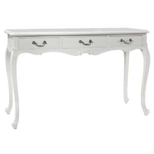 Chia Wooden Dressing Table With 3 Drawers In Vanilla White