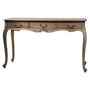Chia Wooden Dressing Table With 3 Drawers In Weathered