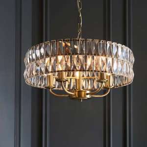 Chieti 5 Lights Ceiling Pendant Light In Antique Brass - UK
