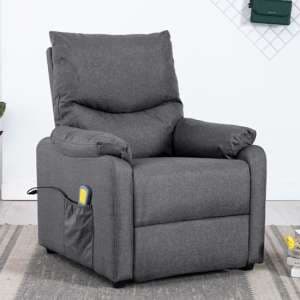 Ascott Polyester Fabric Massage Recliner Chair In Dark Grey