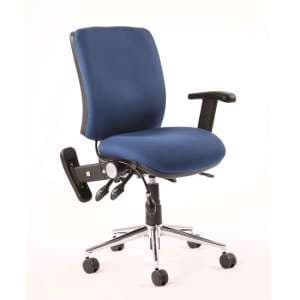 Chiro Fabric Medium Back Office Chair In Blue With Folding Arms