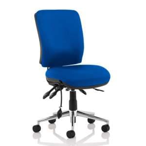 Chiro Fabric Medium Back Office Chair In Blue No Arms