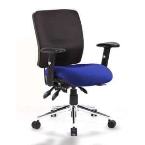 Chiro Medium Back Office Chair With Stevia Blue Seat