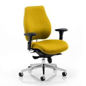 Chiro Plus Office Chair In Senna Yellow With Arms - UK