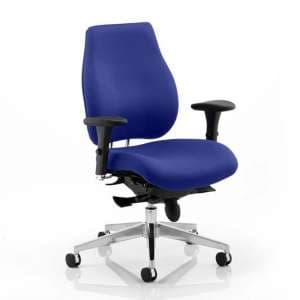 Chiro Plus Office Chair In Stevia Blue With Arms - UK
