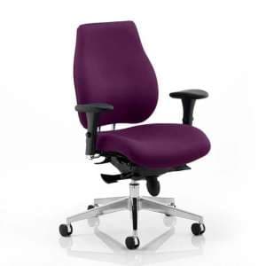 Chiro Plus Office Chair In Tansy Purple With Arms - UK