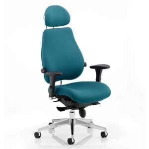 Chiro Plus Ultimate Headrest Office Chair In Maringa Teal - UK