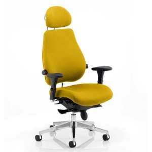 Chiro Plus Ultimate Headrest Office Chair In Senna Yellow - UK