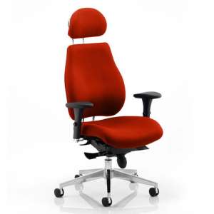 Chiro Plus Ultimate Headrest Office Chair In Tabasco Red - UK