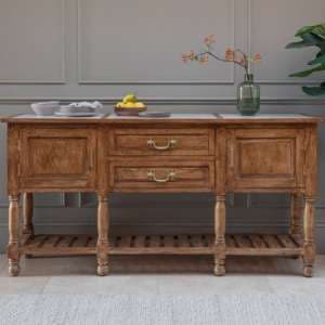 Chiwall Wooden Sideboard With 2 Drawers And 2 Doors In Natural
