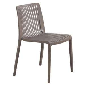 Chloe Polypropylene Side Chair In Taupe Brown - UK