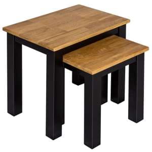 Chollerford Wooden Nest Of 2 Tables In Natural And Black