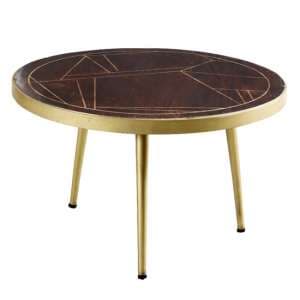 Chort Round Wooden Coffee Table In Dark Walnut