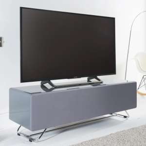 Chroma High Gloss TV Stand With Steel Frame In Grey - UK