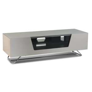 Chroma Medium High Gloss TV Stand With Steel Frame In Ivory - UK