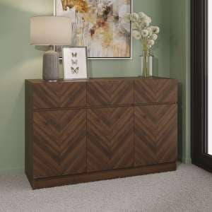 Cianna Wooden Sideboard With 3 Doors 3 Drawers In Royal Walnut - UK