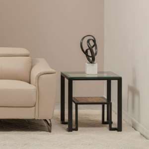 Ciao Clear Glass Side Table With Black Metal Frame