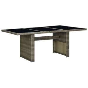 Cielo Garden Glass Top Dining Table In Brown Poly Rattan - UK
