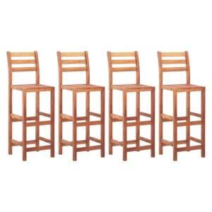 Cienna Set Of 4 Wooden Bar Chairs In Natural - UK