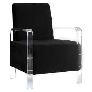Clarox Upholstered Velvet Accent Chair In Black - UK