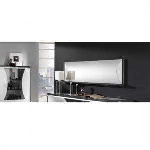 Clarus Wall Mirror Rectangular In White And Grey Gloss Lacquer - UK