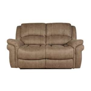 Claton Recliner 2 Seater Sofa In Taupe Leather Look Fabric