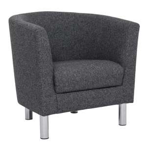Clesto Fabric Upholstered Armchair In Anthracite - UK