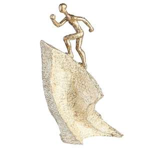 Climber Poly Design Sculpture In Antique Gold And Champagne