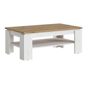 Clinton Wooden Coffee Table In White And Oak - UK