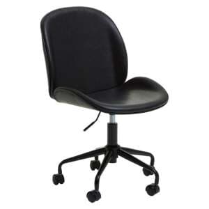 Clintons Leather Home And Office Chair In Black - UK