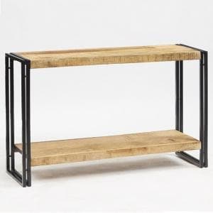 Clio Wooden Console Table In Reclaimed Wood And Metal Frame - UK