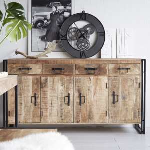 Clio Wooden Sideboard In Oak With 4 Doors And 4 Drawers - UK