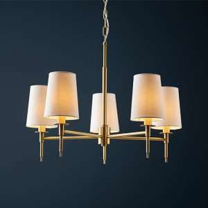 Clive 5 Lights Multi Arm Ceiling Pendant Light In Satin Brass