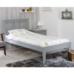 Cloven Wooden Single Bed In Grey