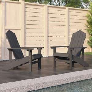 Clover Anthracite HDPE Garden Seating Chairs In Pair - UK