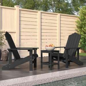 Clover Anthracite HDPE Garden Seating Chairs With Table In Pair - UK