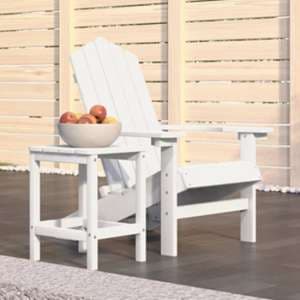 Clover HDPE Garden Seating Chair With Table In White - UK