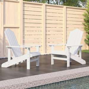 Clover White HDPE Garden Seating Chairs In Pair - UK