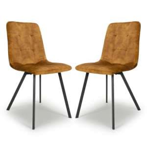Cluj Bronze Brushed Velvet Dining Chairs In Pair