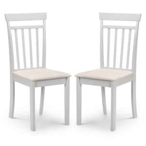 Calista Grey Wooden Dining Chairs With Ivory Seat In Pair