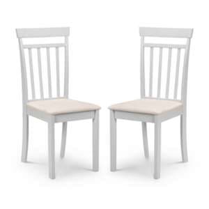 Calista Pebble Wooden Dining Chair In Pair