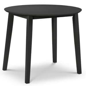 Calista Round Drop-Leaf Wooden Dining Table In Black