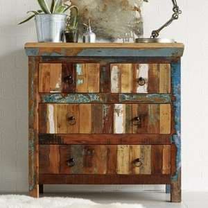Coburg Wooden Chest Of Drawers In Vintage Oak With 4 Drawers - UK
